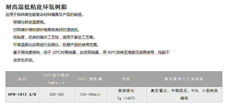 耐高溫低粘度環氧樹脂